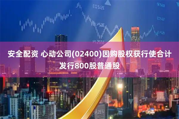 安全配资 心动公司(02400)因购股权获行使合计发行800股普通股