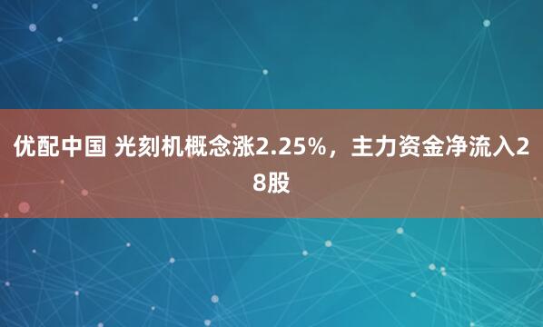 优配中国 光刻机概念涨2.25%，主力资金净流入28股